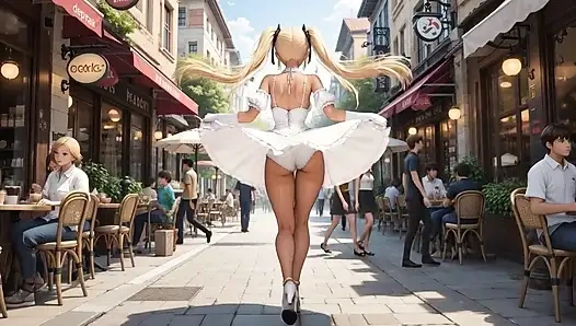 A walk with Rumi. She plays with her pussy