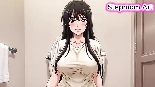 JOI мачеха показывает в частном туалете - иди со мной, 100% ты кончишь - грязный разговор