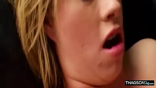 Blonde MILF's Dripping Pussy Stretched by Massive Throbbing Cock