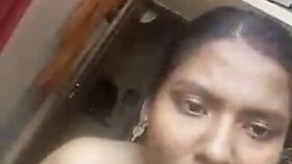 Horny Tamil girl showing and fingering on video call