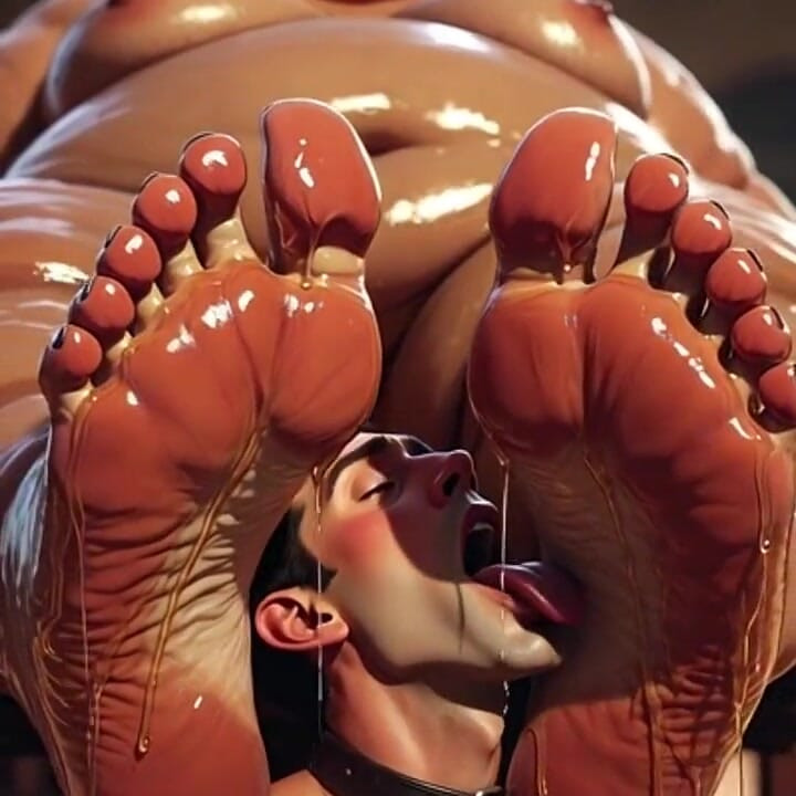 SSBBW Makes Skinny Slave Lick Her Sweaty Feet