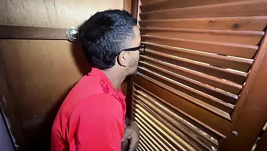 Watching my horny stepdaughter in her closet after getting out of the shower, I catch her secretly fucking her Latino stepbrother.