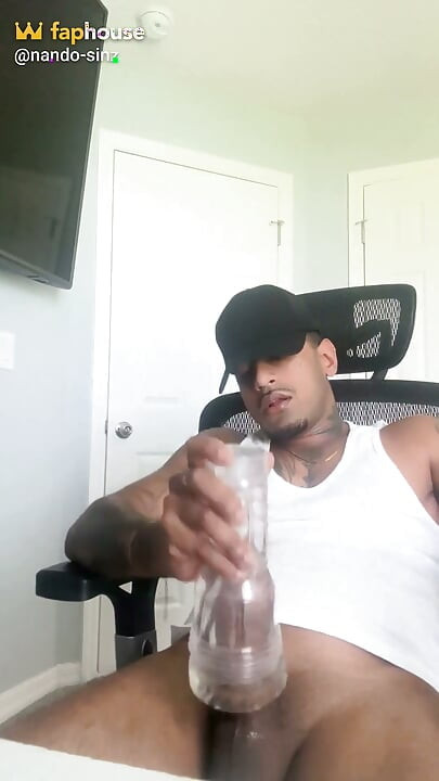 Using a Clear Fleshlight and Nutting - Nando Sinz