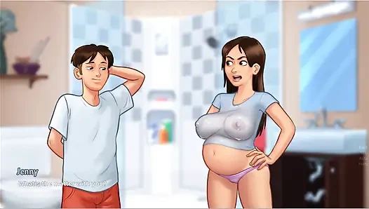 Summertime saga - gameplay - roleplay - wet shirt pregnant teen and teen's photoshoot