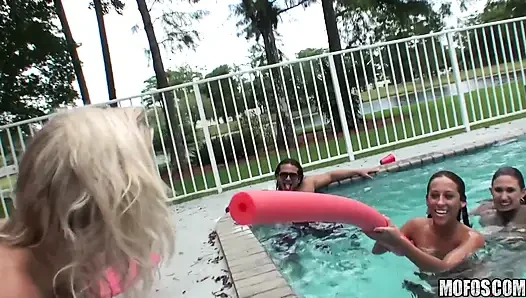 Real Slut Party - Sexy Sunni Mayweather & Bridgete Turn a Pool Party Into a Wild Hardcore 4some