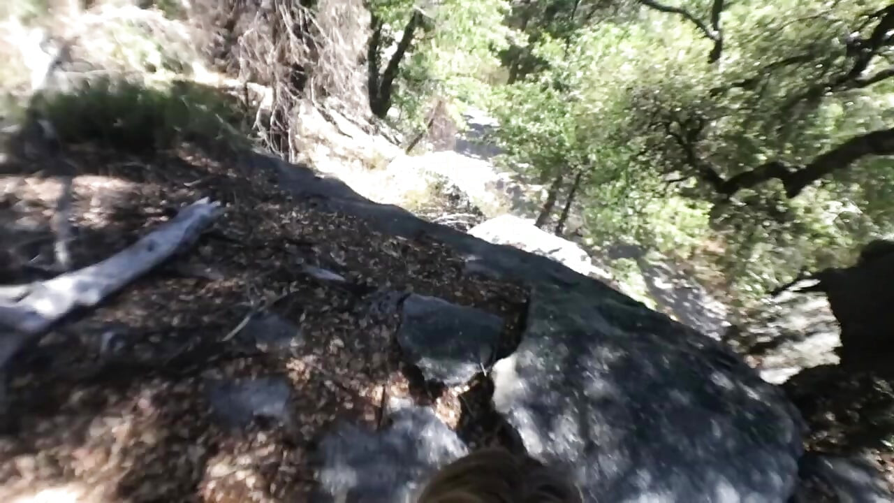 Hot couple ride motorcycle up mountain to fuck!