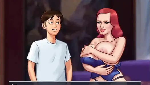 Летняя сага: возбужденная милфа-пума трахает доставщика пиццы, эпизод 196, 197