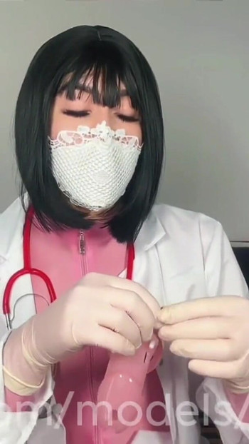 Captivating moment from "Medical Exam: Trans Doc Dominates Patient with Huge Cum Load"
