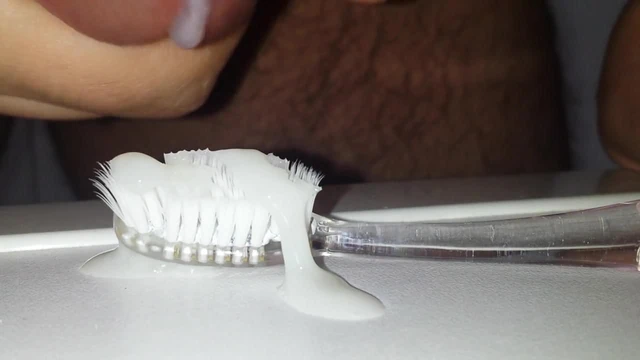 Cumshot on Stepsister's Toothbrush