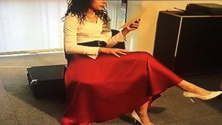 Office Girl in Satin Skirt 2