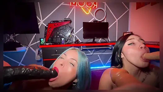 Pov orgy with BBC dildos and two very horny lesbians - SweetKimmi