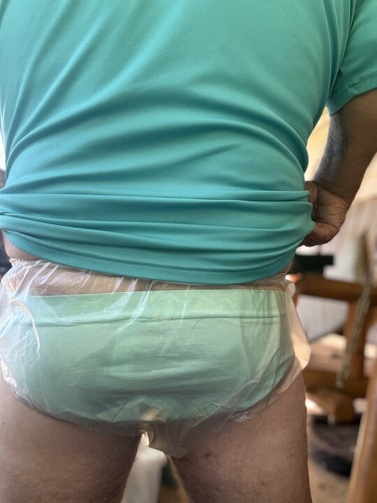 Mark Fletcher wearing pissed soaked panties shooting another big load