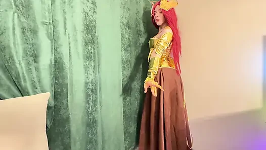 Pyra Flame Pixie Seduction - Red Lingerie Tease to Fiery Ride