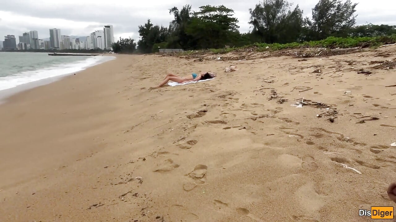 Babe Can I Cum on Your Tits? - Cock Flashing on the Beach