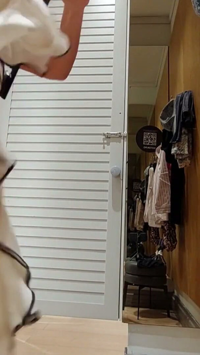 Hot amateur wife tries on clothes in dressing room. Sexy latina hairy pussy, big tits, big ass, big nipples. | Clip 1