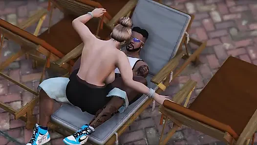 GTA 5 Franklin and Amanda - Caught Staring from the Balcony (Part 1)