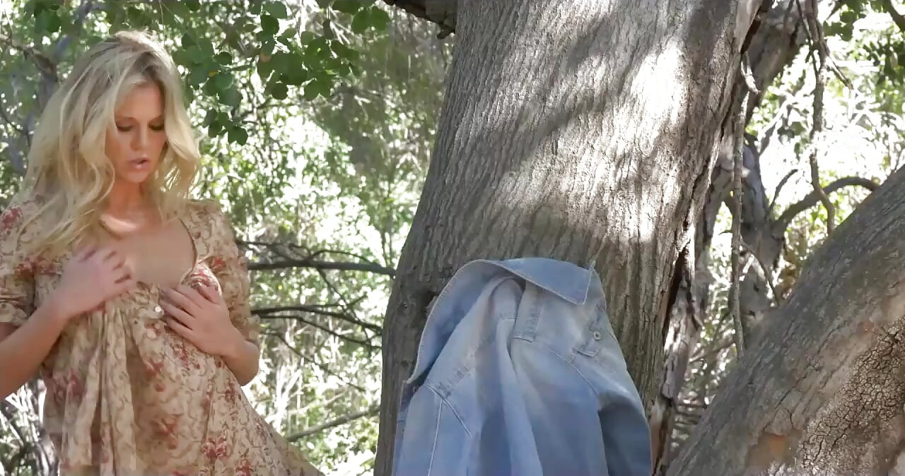 Big boobs blonde masturbation in the forest