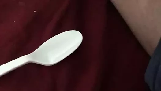 Cumming on a spoon