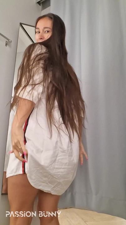 Clothes Changing - Fitting Room and Playing with Horny Pussy
