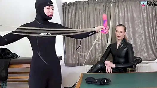 Invisibility Wetsuit Mission Double Agent Strap-on Test with Ariel & Lucy