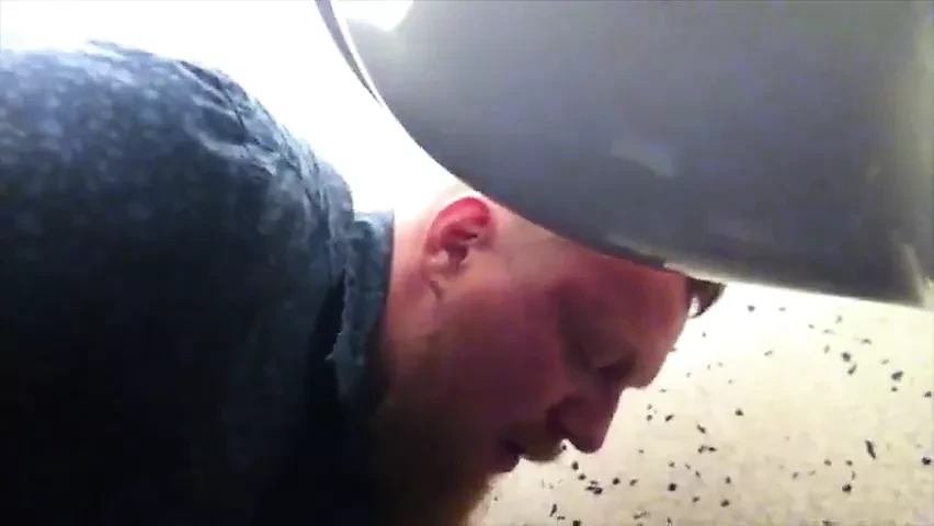 BEAR SUCKING 2 GUYS UNDER THE STALL