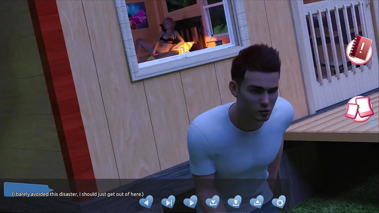 Helping the hotties #3 - Johannes took a sneak peak to see what the girl in the cabin is up to.