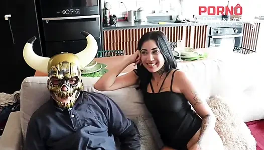 Slut Wife Rolled up in Front of the Cuckold