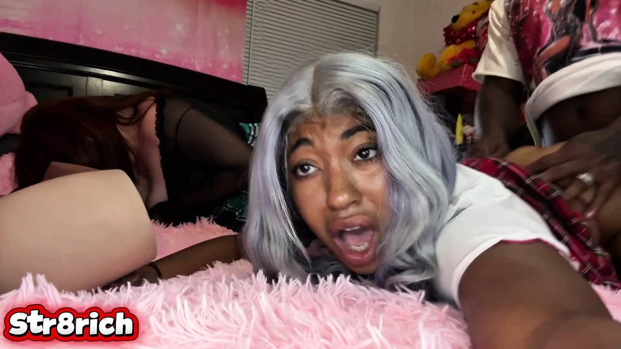 Hot schoolgirl anal sex let stranger fuck her ass after school threesome with girlfriend