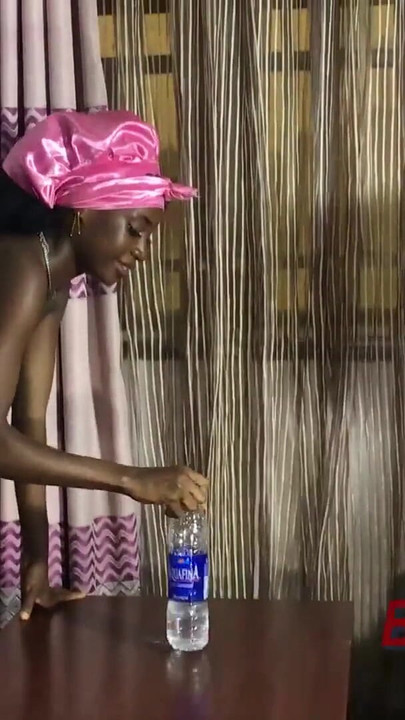 Thrilling moment from "Doing flip the bottle challenge with my bestie"