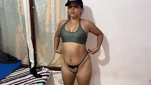 Stepdaughter changes in front of her stepfather! They were left alone at home