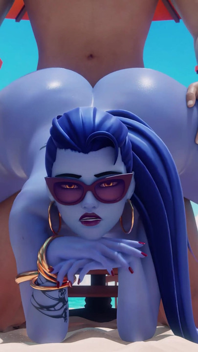 Widowmaker From Overwatch - Sniper Mission Failed Because of Big Cock - Doggystyle & Beach Jack-o Pose Big Ass Fuck 3D