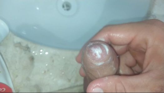 Making foam with daddy's cum.