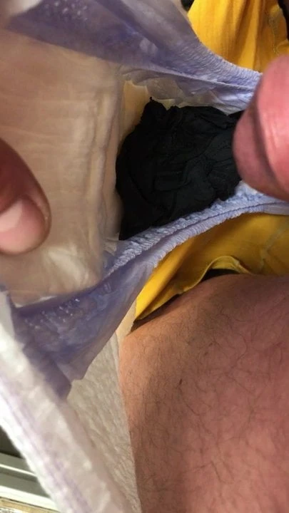 Panties pissed in Wearing Tena Always Ladies Panties
