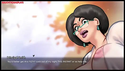 Summertime Saga Part 23 By DarkCookie - Hot milf caught him masturbating right in Her Bed and help him to cum well