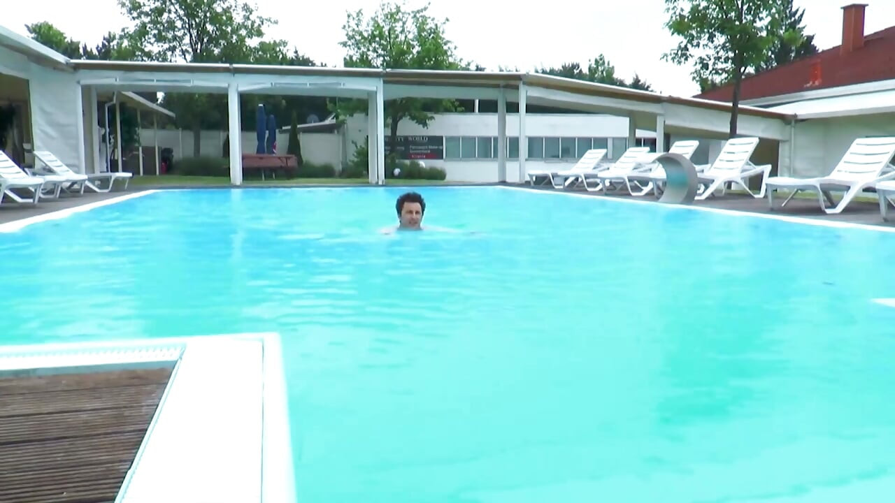 Horny fucking teen rides big cock in swimming pool