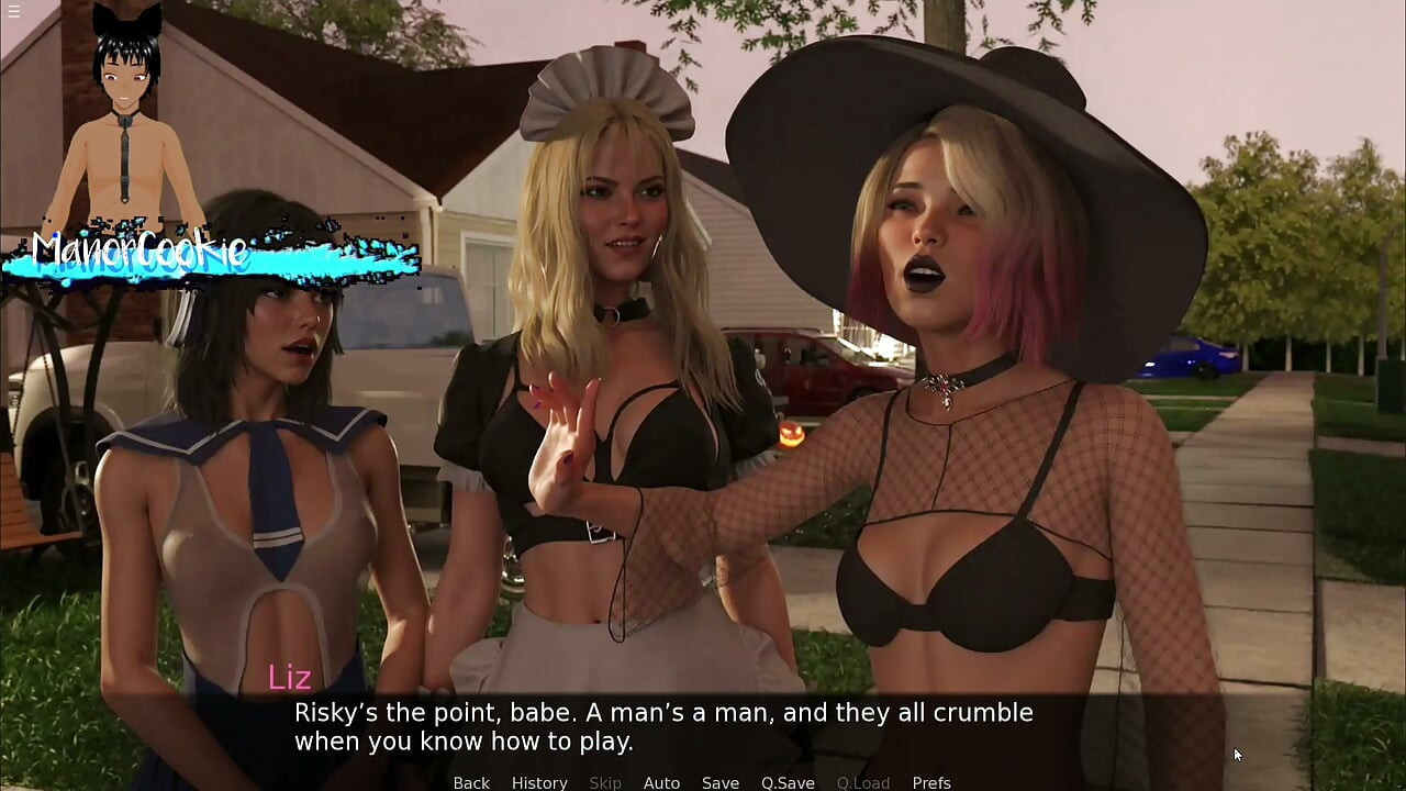 Trick Or Tease - Three beautiful ladies in costumes are hungry for some dick to lick, taste, suck and fuck