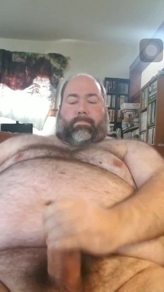 Chubby daddy bear big load