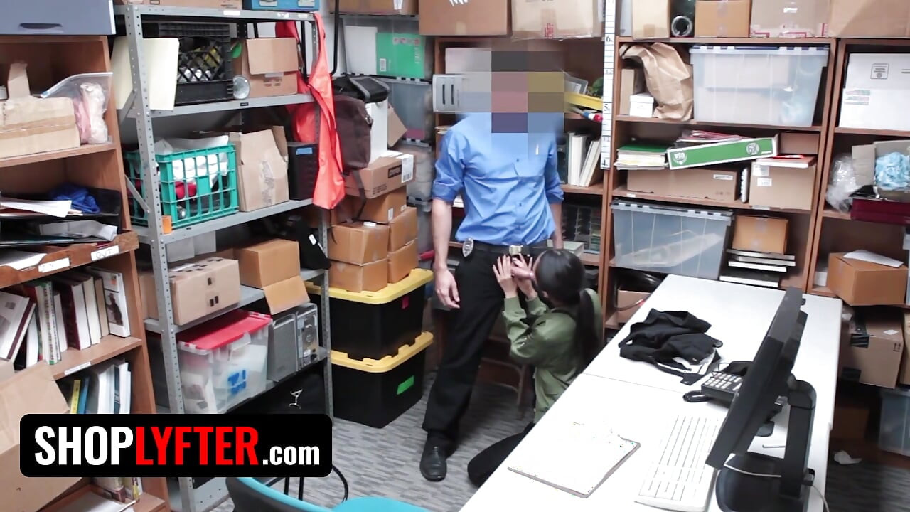 Shoplyfter - Skinny Mischievous Asian Jade Noir Caught Stealing and Got Disciplined by Perv Officer