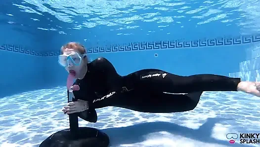 Underwater Blowjob Challenge - Gagging on My Sinking Dildo
