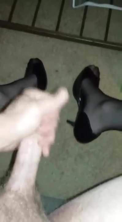me playing cock, heels, stockings