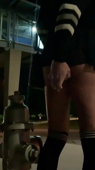 Wild Streetside Dildo Assfuck Risky Sissy