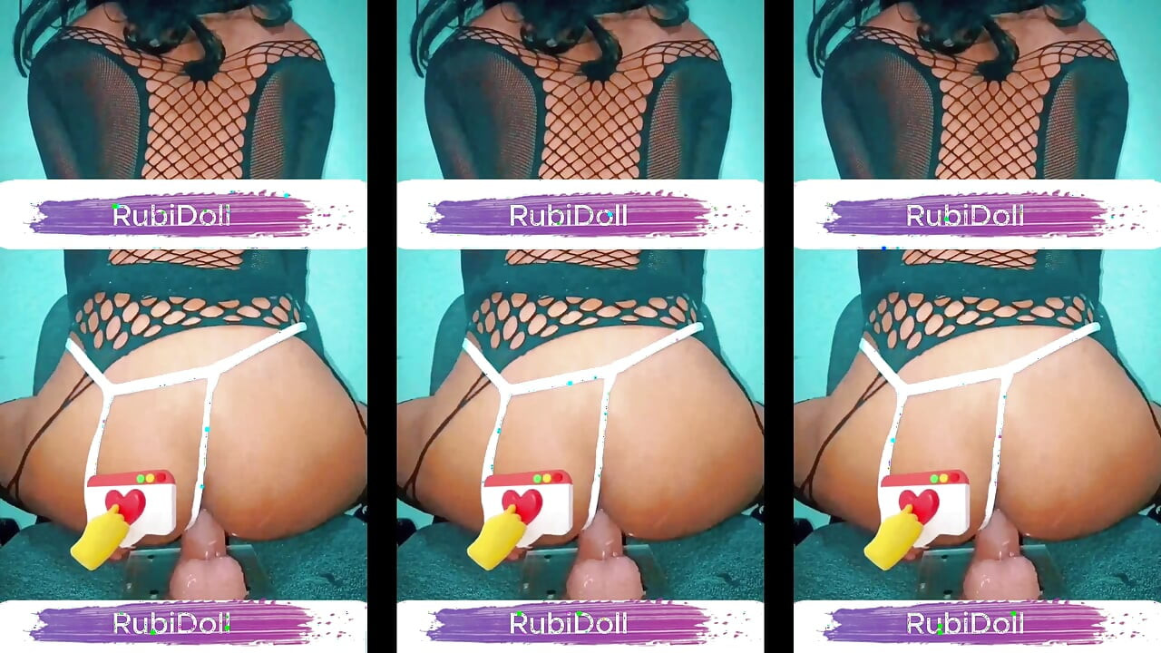Rubidoll penetrates her small pussy with a BBC dildo