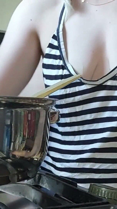 Real Wife with Floppy Tits Fucked Right in the Kitchen. No dinner for tonight! Only Dripping CUM from her Pussy | Clip 2