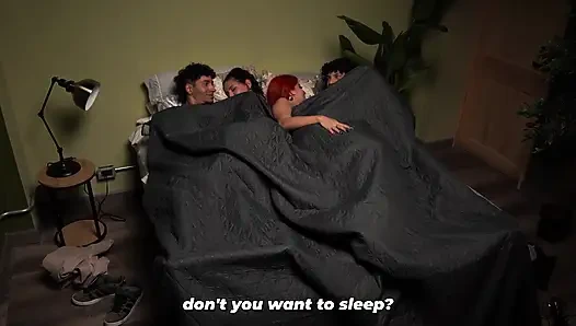 Friends end up in a partner swap after arriving home from a party - incredible foursome!