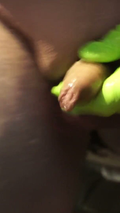 wanking my small dick with cockring and rubber glove (unfortunately sometimes blurred) | Clip 1