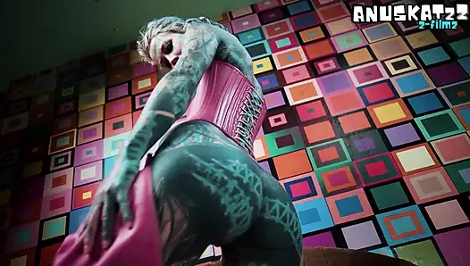 Doggystyle-arschfick mit meinem dicken metall-spielzeug