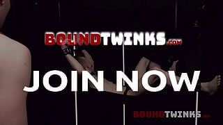 BoundTwinks Hung garanhão Tyler Tanner fode sub Chris Keaton em uma tipá