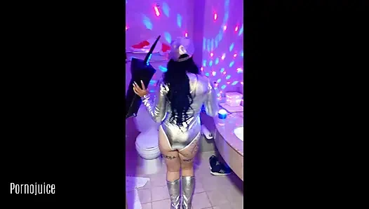 Selena Sky Stars in Silver Disco Creampie