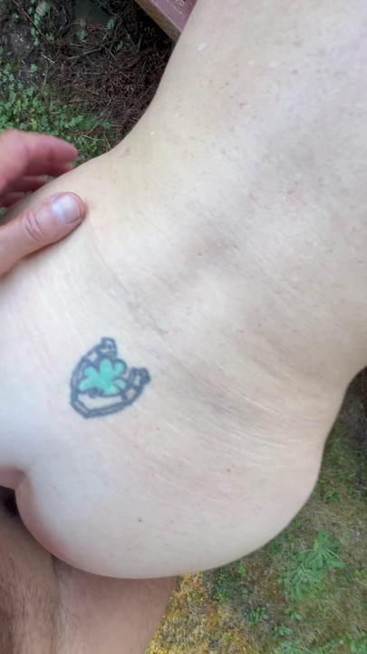 Thrilling moment from "Freckled Dirty Wife gets bent over the deck and fucked from behind butt plug"