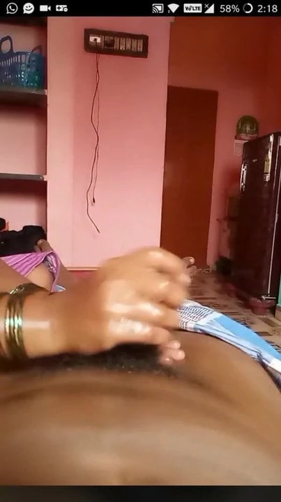 indian aunty giving dick oil massage